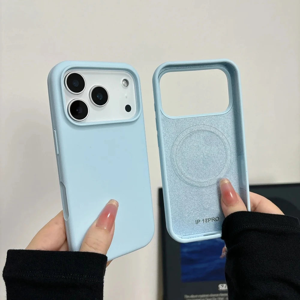 Original Liquid Silicone For Magsafe Phone Case for iPhone 17 16 15 14 13 Pro Max 17Pro Official Magnetic Soft Protective Cover