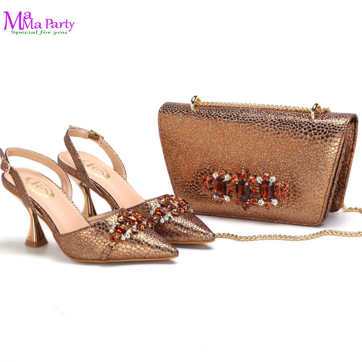 Wine Fashion Leisure Style 2025 New Coming Nigerian Women Shoes Matching Bag Set Pointed Toe High Quality  For Wedding Party