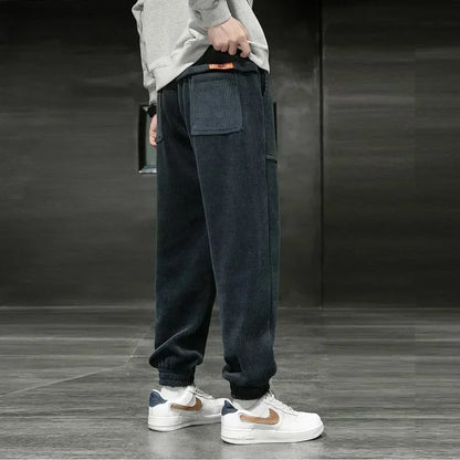 Pants Men Loose Fit Baggy Sweatpants Casual Fashion Streetwear Trend Autumn Winter Harem Joggers Trouser Male Plus SIze
