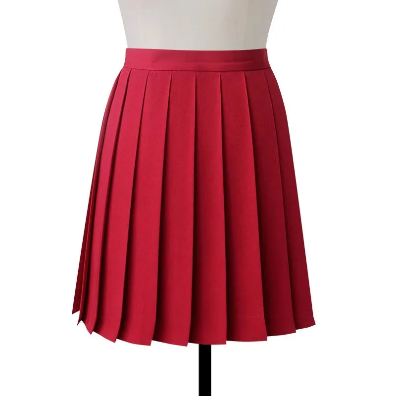 Women High Waist Pleated Midi Skirt Y2k Summer Knee-length Preppy Style Harajuku  Hot Street School Cosplay Casual Female Faldas