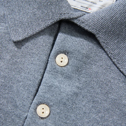 New American Retro Lapel Knitted POLO Shirt Pure Cotton Sweater Pullover Bottoming Casual Sweater Long Sleeve Men