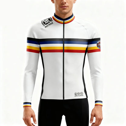 New Mans Winter Cycling Jersey Colorful Thermal Fleece Long Sleeve Jackets Road Bike RightTrack Sports Apparel