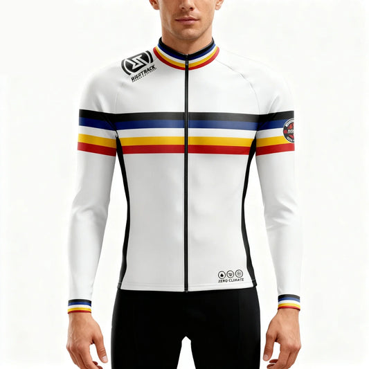 New Mans Winter Cycling Jersey Colorful Thermal Fleece Long Sleeve Jackets Road Bike RightTrack Sports Apparel