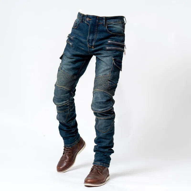 New Autumn Men Pants Casual Tactical Jeans Male Multiple Pockets Cargo Pant Casual Straight Dimem Jeans Trousers Plus Size S-4Xl