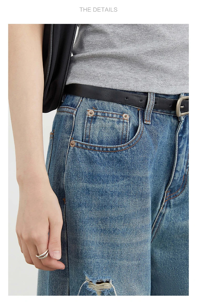 Women Jeans Fashion Casual Loose High Waisted Wide Leg Denim Pants Streetwear Female Trousers Spring Autumn New 2026
