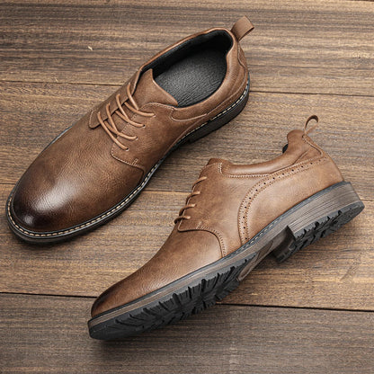 Men Casual Shoes Fashion Brand Comfortable 2025 Leather Shoes#KD826