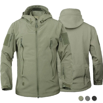 Motorcycle Shark Skin Soft Shell Jackets Men Tactical Windproof Waterproof jacket men Combat Jackets Mens Hooded Bomber Coats