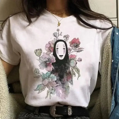 Summer Comfortable Casual Short Sleeve T-Shirt Japanese Anime Harajuku Cute Clothing T-Shirt Women's Clothing Fashion Top Y2k