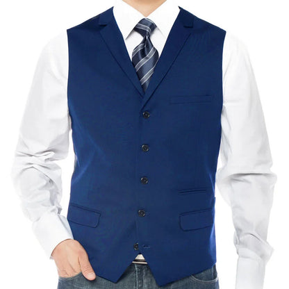 Men Vest Dark Gray Single Button With Lapel Solod Casual Business Waistcoat For Wedding Party Banquet Prom Work Men Suit Vest