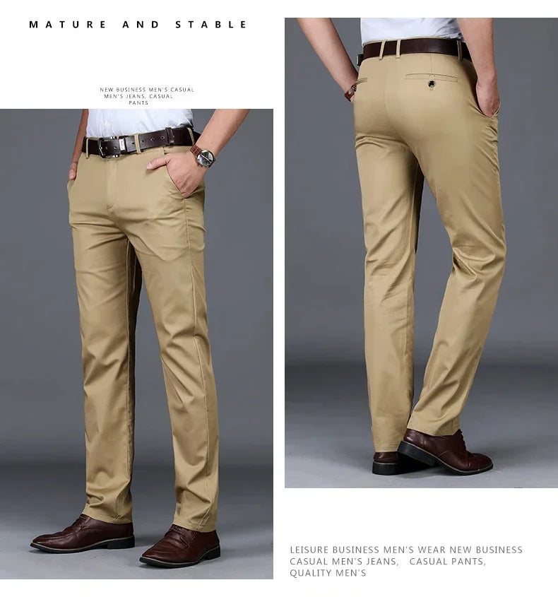 2026 Summer Thin Korean Style Business Casual Trousers for Men Stretch Soft Straight Leg Loose Fashionable Casual Pants Male