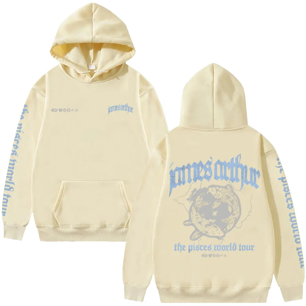 Vintage Pisces Hoodie James Arthur Merch Y2K Sweatshirt Harajuku Casual HipHop Streetwear Women Men Fashion High Street Pullover
