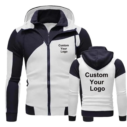 Autumn Winter Fashion Men Custom Your Logo Double Zipper Sweatshirt Hoodie Jacket Hoodies Jacket Sportswear Male Hoodie Jacket