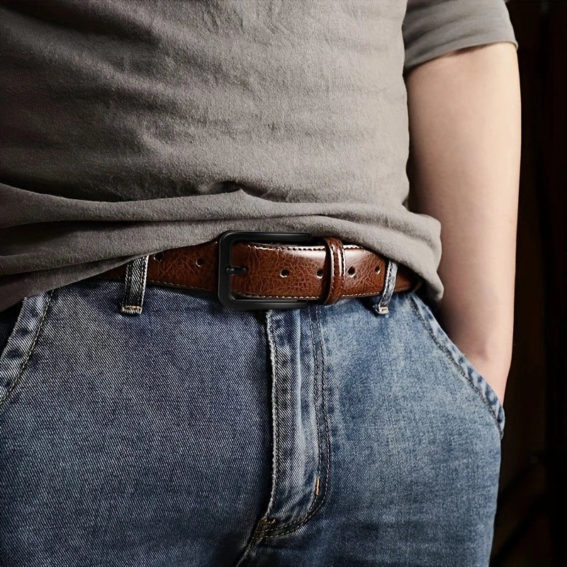 men's leather pin buckle casual retro leather belt youth jeans belt, Father's Day Gift