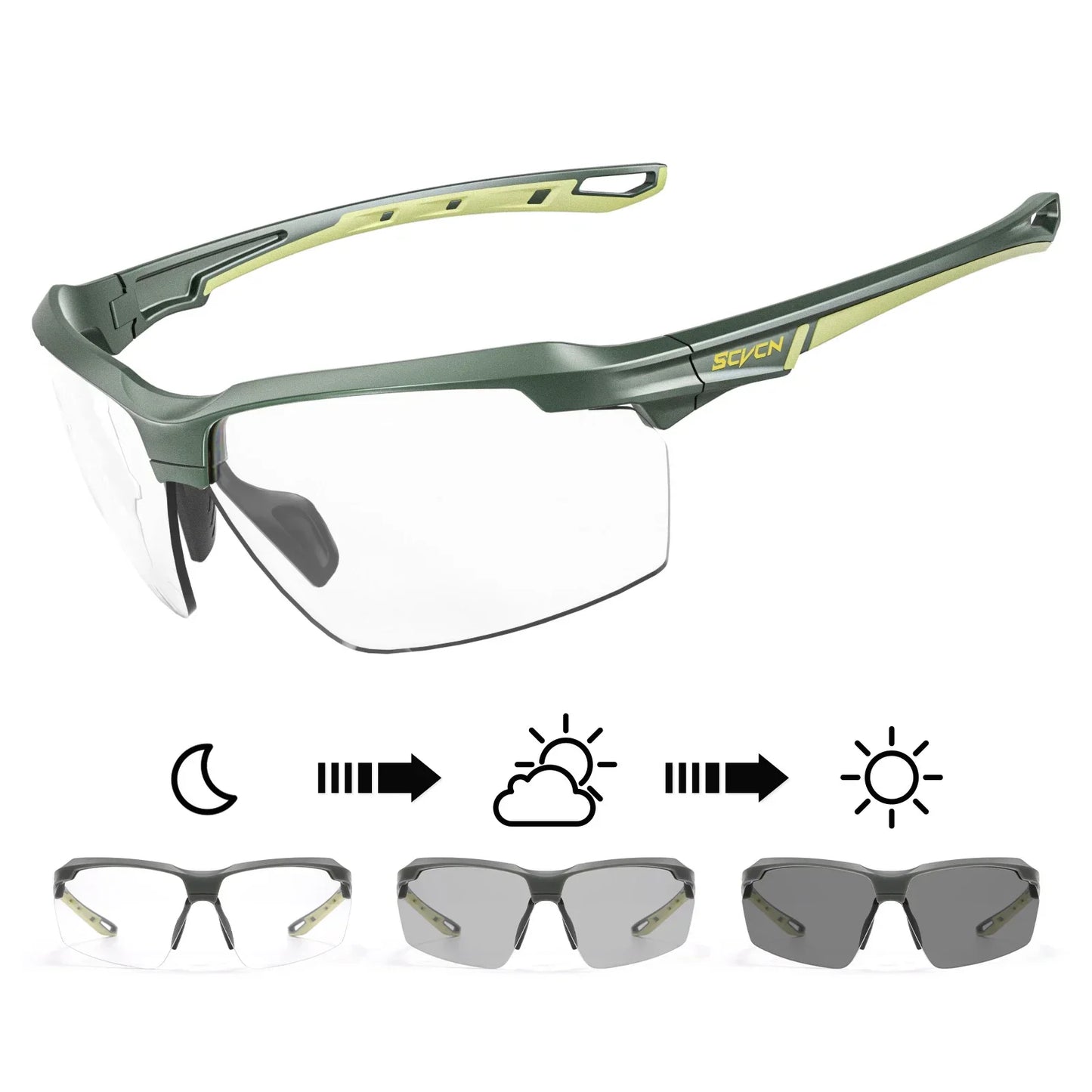 3PACKS Photochromic Cycling Sunglasses Glasses Bike MTB Bicycle Hiking Golf UV400 Sports Glasses for Men Women Baseball