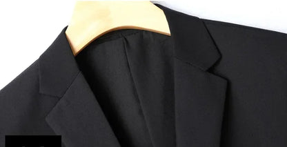New (Blazer+pants) Men's Fashion Business Gentleman Italian Style Slim Solid Color Professional Suit Wedding Groom Best Man Suit