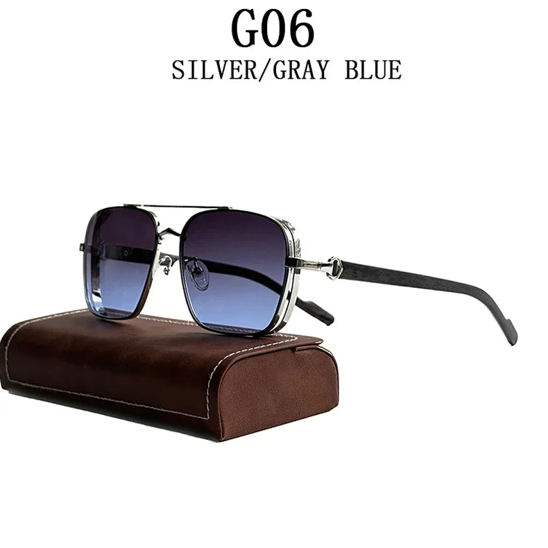 Luxe Sunglasses For Men Wooden Square Sunglasses Women Trendy Vintage Fashion Glasses Retro Trending Gafas De Sol Hombre Lunette