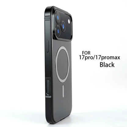 Magnetic Original Phone Case For iPhone 17 Pro Max 17Pro 16 15 Pro Max High End Metal Frame Anti Drop protective cover