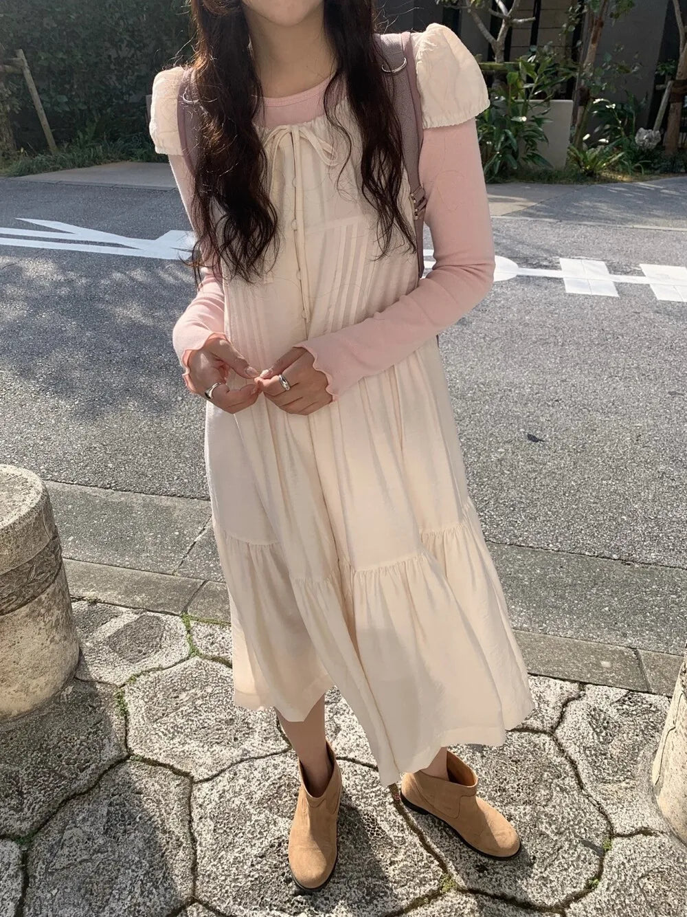 Spring 2025 Chic A-Line Dr Korean Sle Long Svel Women's Faionable Gown Ele Personali Commute Suitable Dr