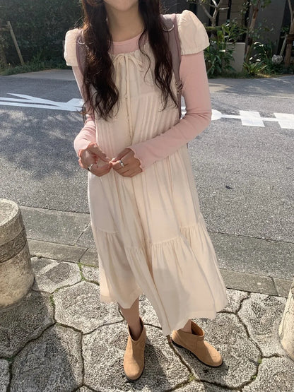 Spring 2025 Chic A-Line Dr Korean Sle Long Svel Women's Faionable Gown Ele Personali Commute Suitable Dr