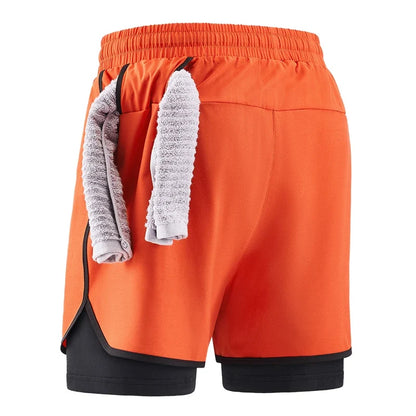 Men Running Shorts Gym Sports 2 in 1 Camo Quick Dry Workout Training Gym Fitness Jogging Short Sweatpants Summer Men Sportswear