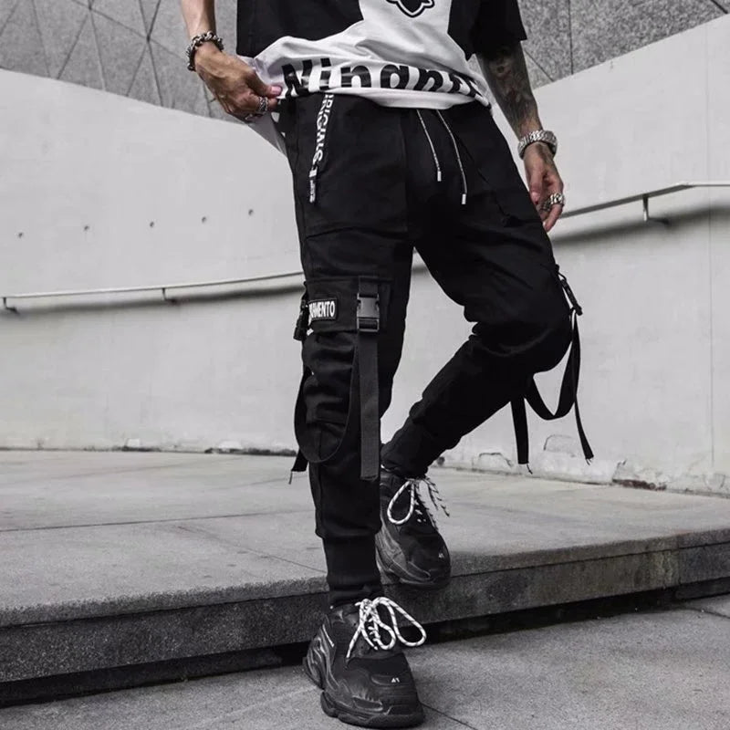 Mens Techwear Sweatpants Y2K Streetwear Jogging Pants Men Hip Hop Street Dance Casual Trousers Vintage Cargo Pant Pantalon Homme