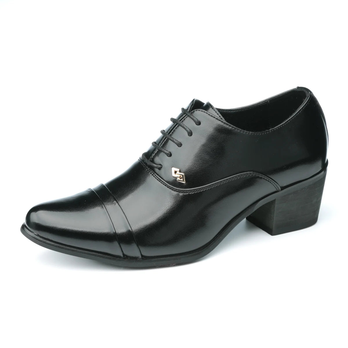 Premium Leather Men Shoes Slip On Loafers European Brand Business Casual Wedding Party Plaid Design Height Increasing