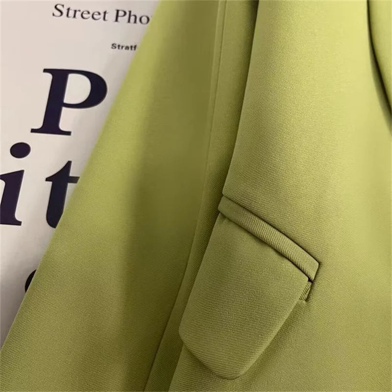 Elegant Office Lady Blazers Women Outerwears 2025Fashion Long Sleeve Single Button Blazer New Autumn Casual Female Coats Jackets