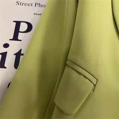 Elegant Office Lady Blazers Women Outerwears 2025Fashion Long Sleeve Single Button Blazer New Autumn Casual Female Coats Jackets