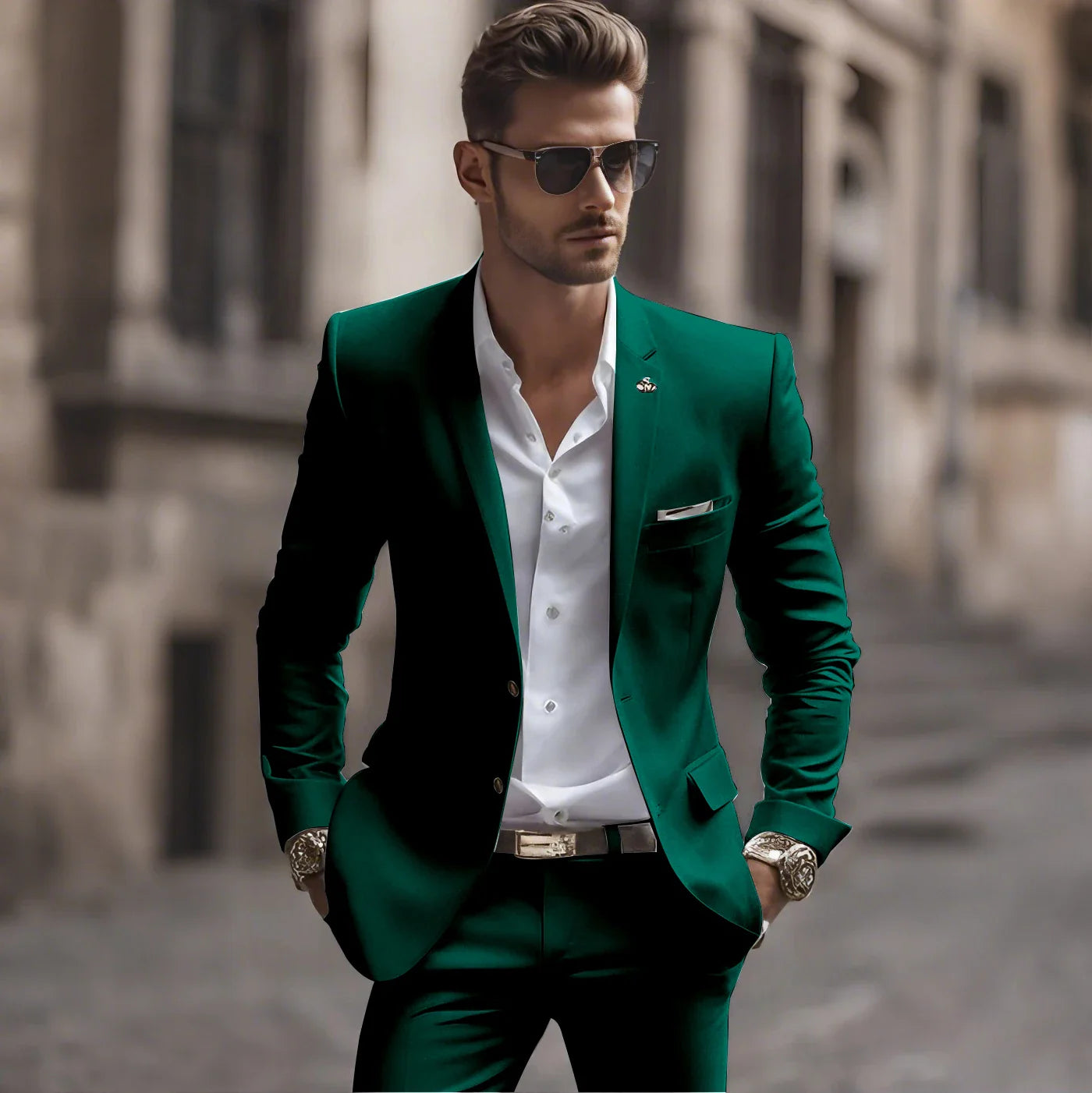 Summer White Men Suits Two Piece Fashion Notch Lapel Single Breasted Suit Slim Fit Elegant Smart Casual Groom Wedding Tuxedo