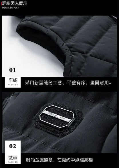New Hooded Casual Vest Jacket for Men Autumn Winter Warm Sleeveless Jacket Fashion Comfortabel Zipper Waistcoat Plus Size M-6XL