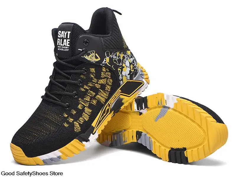 Work Safety Boots Men Work Shoes Steel Toe Safety Shoes Men lightweight Indestructible Boots Anti-puncture Work Sneakers Male