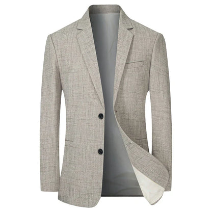 Brand Middle Aged Men Blazers Jacket 2026 Spring Autumn Two Buttons Business Casual Blazer Male Minimalist Mans Clothing