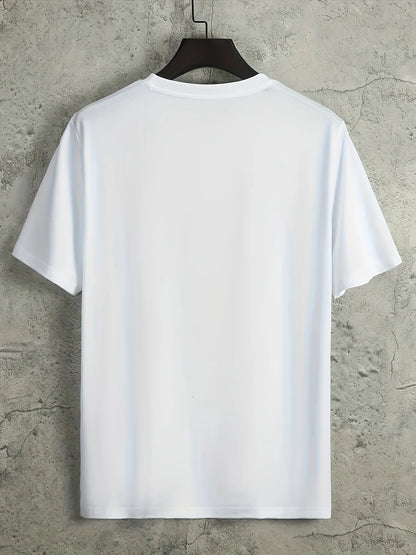 Men's 100% cotton casual sports loose fit California West Coast print round neck short sleeved T-shirt top