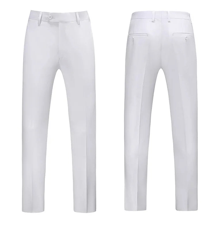 19 Color High Quality Men's Solid Color Slim Fit Suit Pants 2025 Fashion Formal Business Social Groom Wedding High End Trousers