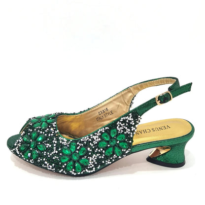 Summer Sandals for Party and Weddings Peep-Toe Bridal Shoes Women 2023 Comfortable Shoes and Bag Set for Lady