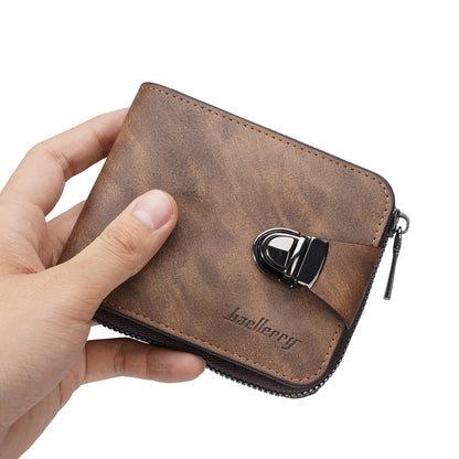 Men's Wallet Made pu Skin Purse for Men Coin Purse Short Male Card Holder Wallets Zipper Around Money Coin Purse