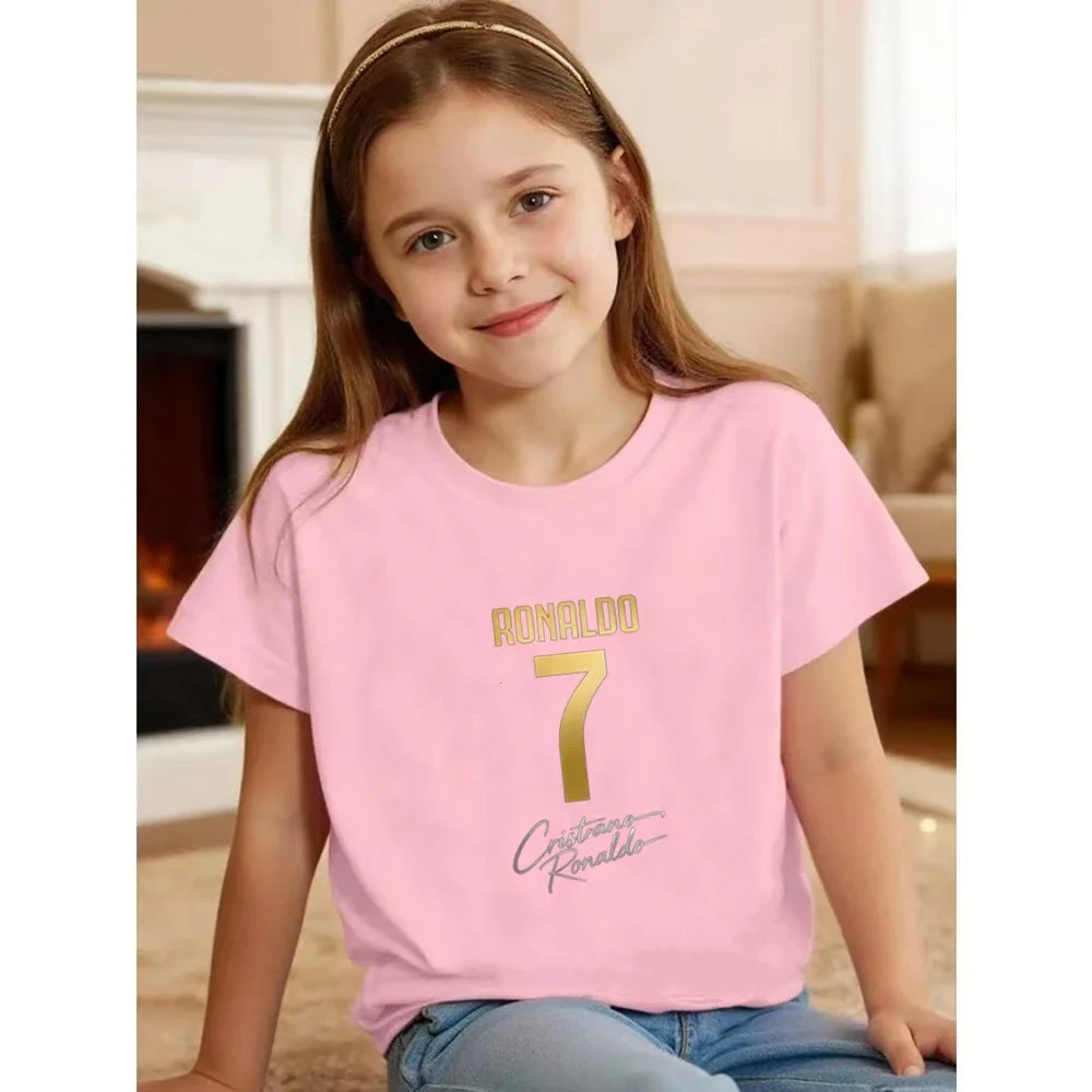 Summer Children T-shirt Tops+shorts Breathable Boy girl Casual Fashion Short Sleeve Kid football Idol Clothes Sport Tee