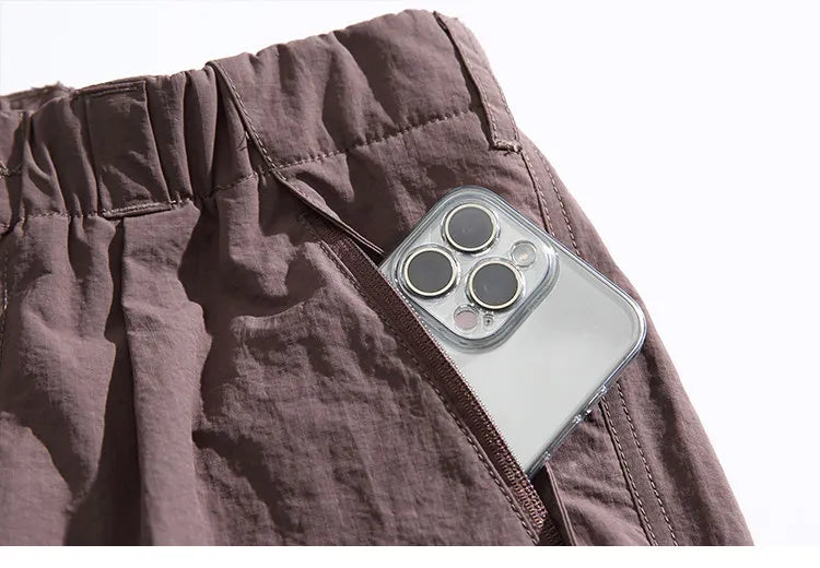 Mens Womens Spring Summer Lightweight Quick Dry Baggy Loose Paratrooper Cargo Pants Outdoor Techwear Multi Pocket Streetwear