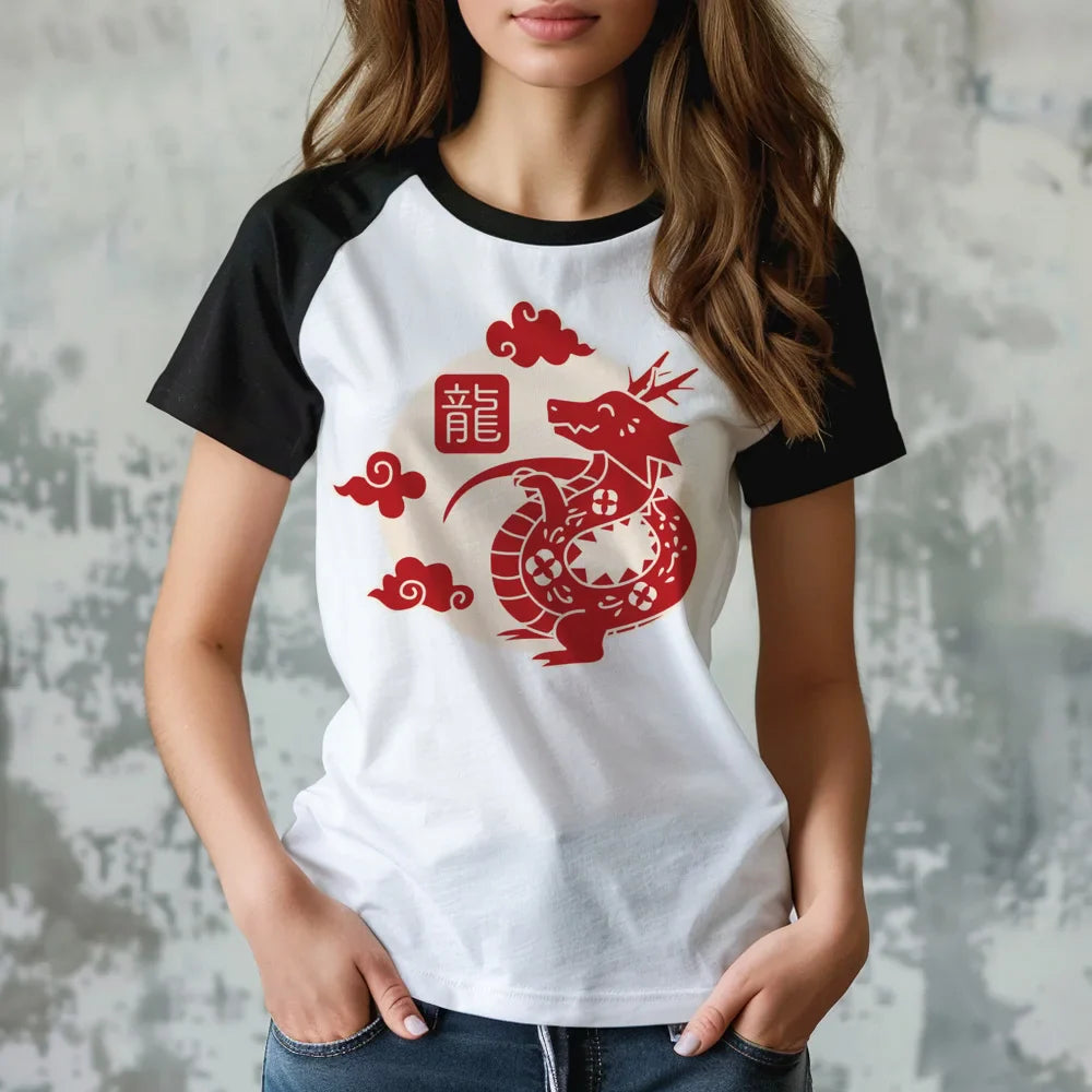Dragon tshirt women graphic streetwear designer t shirt girl Japanese y2k clothing