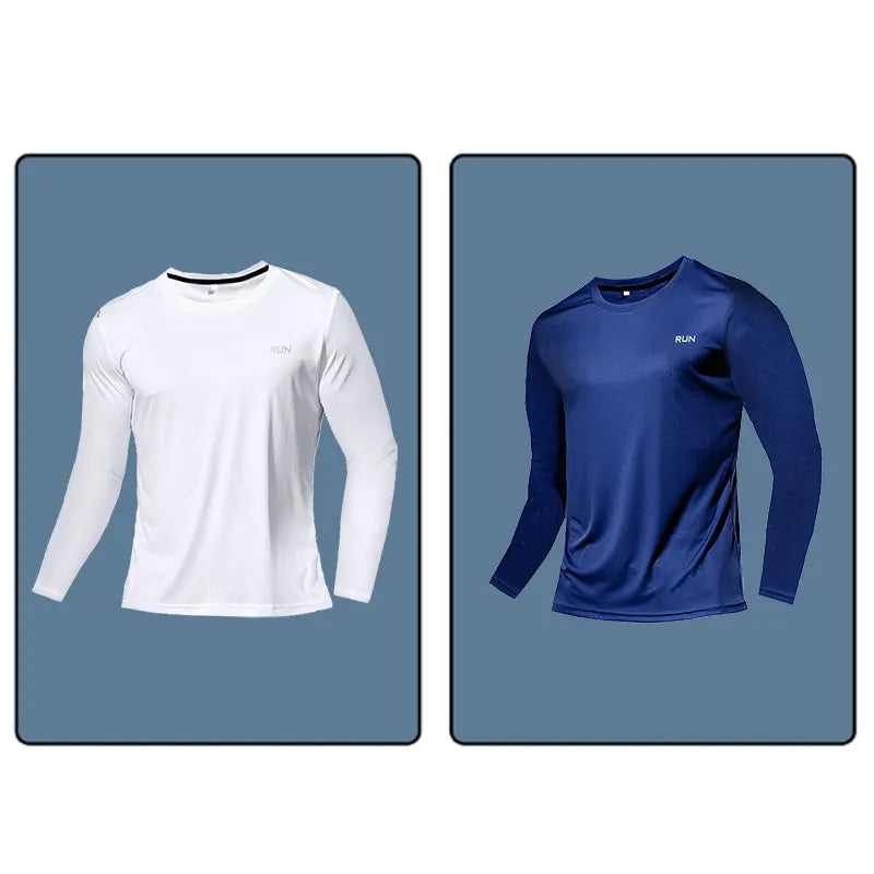 Men Long Sleeve Sport T-shirt Quick Dry Running Shirt Breathable Anti-sweat Top Gym T Shirt Men Fitness Gym Clothing Men 2023