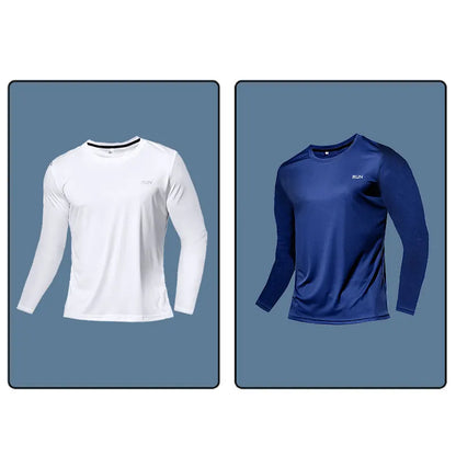 Men Long Sleeve Sport T-shirt Quick Dry Running Shirt Breathable Anti-sweat Top Gym T Shirt Men Fitness Gym Clothing Men 2023