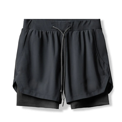 Fashion Gym Shorts for Men Clothing Casual Sweatpants Outdoor Running and Cycling Breathable Double-layer Shorts Men