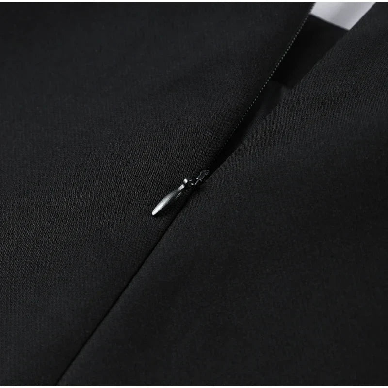Elegant Women Shawl Cropped Top Shoulder Pads Stand Collar Short Sleeve Black Female T-shirt 2026 Spring Summer Lady Partywear