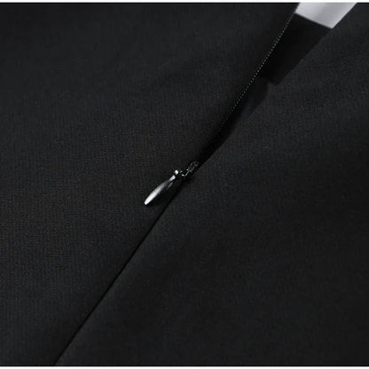 Elegant Women Shawl Cropped Top Shoulder Pads Stand Collar Short Sleeve Black Female T-shirt 2026 Spring Summer Lady Partywear