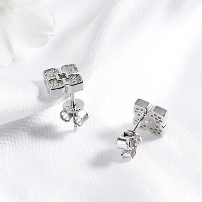 Each 0.9mm Full Moissanite Stud Earrings for Women Flower Classic Girl Earring Lab Diamond 925 Sterling Silver Jewelry