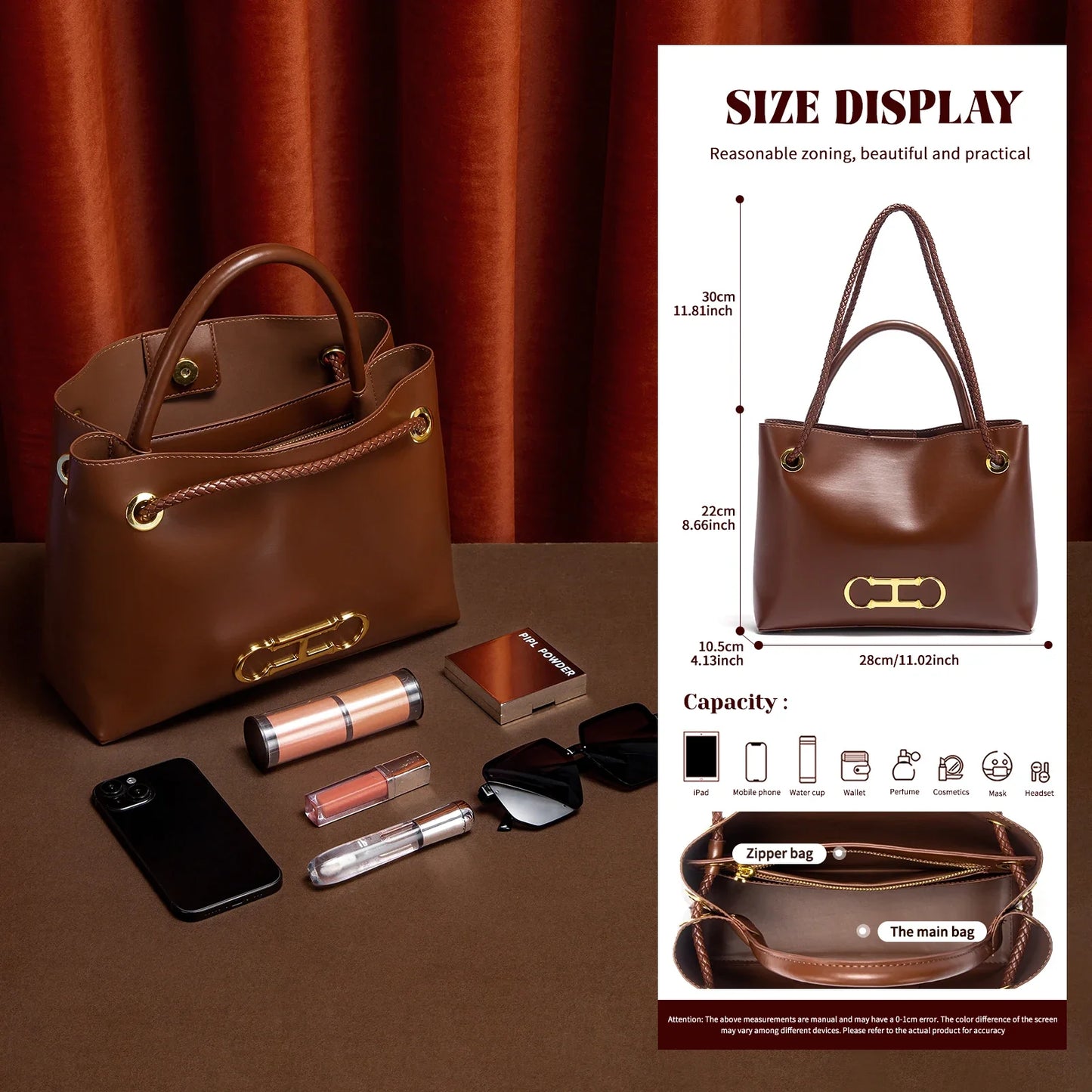 Fashion Classic Business Commuter Large Capacity Solid Color Women's New 2025 Shoulder Bag Luxury Design Women's Handbag