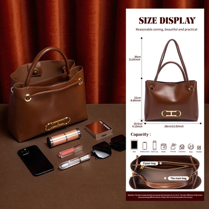 Fashion Classic Business Commuter Large Capacity Solid Color Women's New 2025 Shoulder Bag Luxury Design Women's Handbag