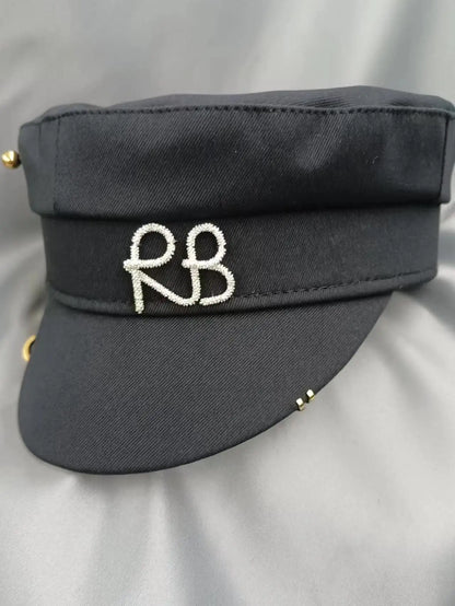 New  Women's Fashion Flat Cap British Retro Newsboy caps with Earrings Pierced Baker Boy Cap