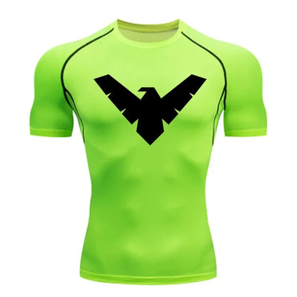 Summer Short Sleeve Compression Shirt Men Sports Top Running T Shirt Quick Dry Gym Workout Clothing Sun Protection Long Sleeve
