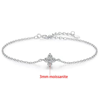 3mm D Color Excellent Cut Moissanite Bracelet for Women Simple Elegant Wedding Anniversary Jewelry Real Pure 925 Silver
